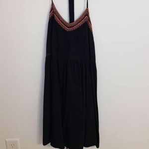 Black dress with multicolor embellishment at top